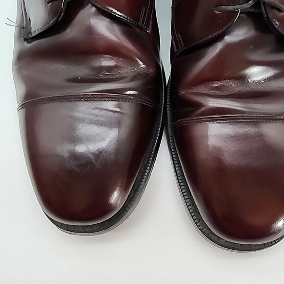 Johnston & Murphy Mens 10 Leather Cap-Toe Oxford Dress Shoes Burgundy Classic main image 5